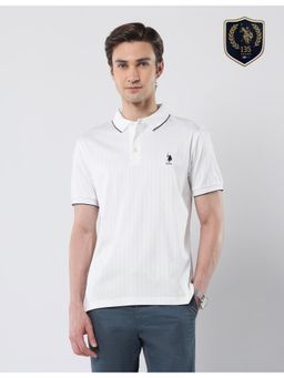 U.S. POLO ASSN. - U.S. Polo T-ASSN. Mens Textured Cotton 135 Anniversary Polo T-shirt