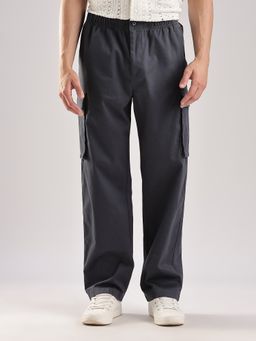 Calvin Klein - Grey Relaxed-Fit Solid Mid Rise Cargo