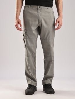 Calvin Klein - Grey Relaxed-Fit Solid Mid Rise Cargo
