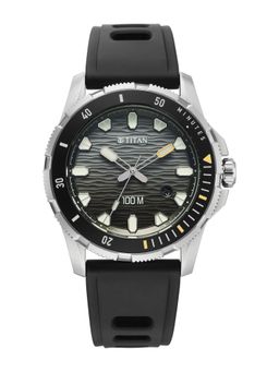 Titan - Men Zero Hour Diver's 100m Black Dial Analog Watch - 10067KP01 (M)