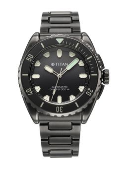 Titan - Men Zero Hour Diver's 500m Black Dial Analog Watch - 10071QM01 (M)