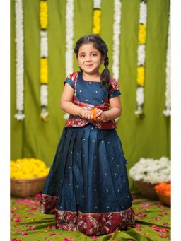 EKANTA - Darshini Teal Peplum Top And Skirt