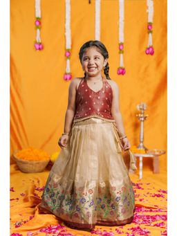 EKANTA - Gargi Gold Top And Skirt Set