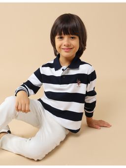 U.S. POLO ASSN. - Kids Boys Horizontal Striped Regular Fit Polo T-Shirt