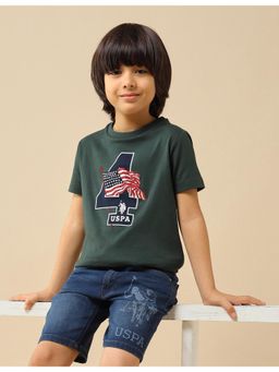 U.S. POLO ASSN. - Kids Boys Brand Appliqued Mini Me T-Shirt - Green