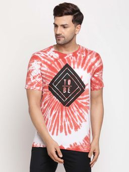 Selfusion - Men's Tie and Dye Printed Cotton T-Shirt