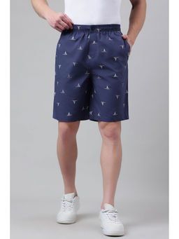 Van Heusen - Men Printed Functional Pockets Combed Cotton Lounge Shorts