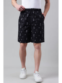 Van Heusen - Men Printed Functional Pockets Combed Cotton Lounge Shorts