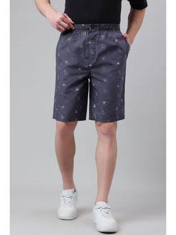 Van Heusen - Men Printed Functional Pockets Combed Cotton Lounge Shorts