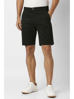 Peter England - Men Black Solid Casual Shorts