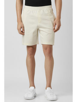 Van Heusen - Men Off White Textured Casual Shorts