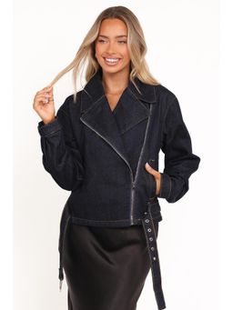 Petal & Pup - Dark Indigo Mira Denim Moto Jacket