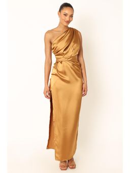 Petal & Pup - Gold Nadia One Shoulder Maxi Dress