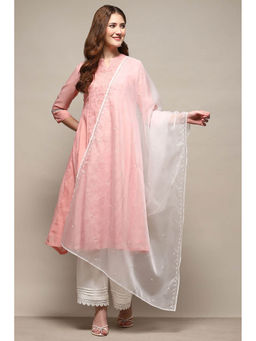 Biba - Women White Embroidered Dupatta
