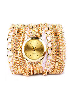 Joker and Witch - Joker & Witch Gold Chain Round Analog Watch For Women