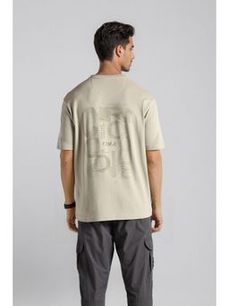 Crocodile - Men Green Cotton Lycra Typography Oversized Fit T-Shirt