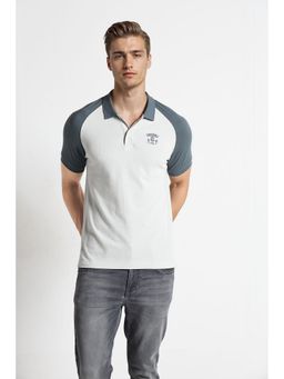 Crocodile - Men White Pure Cotton Colorblock Slim Fit Polo T-Shirt