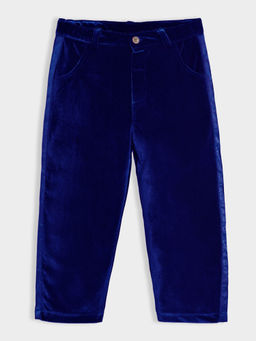 Mi Arcus - Solid Navy Velvet Trouse for Boys