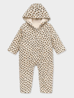 Mi Arcus - Leopard Print Hooded Fullsleeves Jumpsuit