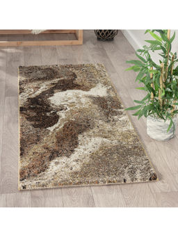 OBSESSIONS - Abstract Rust & Mustard Polypropylene Bedside Runner