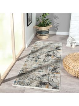 OBSESSIONS - Anti-Static Power Loomed Bedside Runner, Teal and Cream