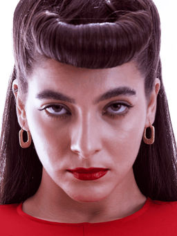 Ethnic Andaz - Golden Threaded Rectangular Hoops