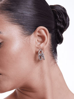 Ethnic Andaz - Silver Threaded Circular Hoops