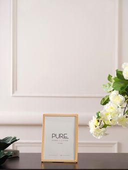 Pure Home + Living - Gold Plated Diagonal Twisted Metal Photo Frame - Medium