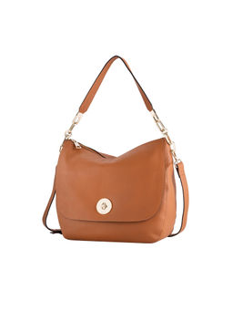 CARPISA - Brown Womens Leather Bag Attilia Beige Handbags