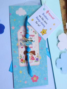 Kamule - Boys Cricket Champion Charm Rakhi - Sky Blue