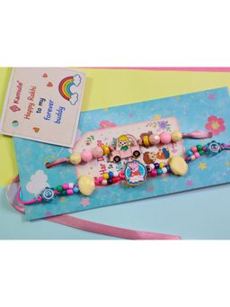Kamule - Unisex Multi-Color Peppa Theme Beaded Rakhis (Pack of 2)