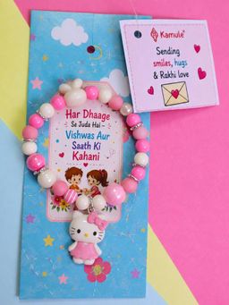 Kamule - Girls Cute Cat Charm Bracelet Rakhi- Pink