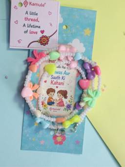 Kamule - Girls Multi-Color Wrap Around Butterfly Wonder Bracelet Rakhis (Pack of 3)