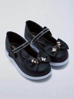 Hopscotch - Bow Applique Studded Mary Jane Ballerinas
