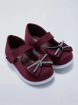 Hopscotch - Bow Stone Studded Mary Jane Ballerinass