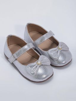 Hopscotch - Pearl Bow Applique Mary Jane Ballerinas