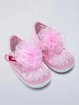 Hopscotch - Floral Applique Textured Sneakers