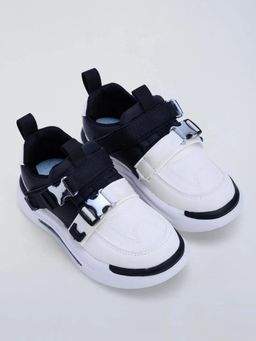 Hopscotch - Buckle Velcro Color-Block Sneakers