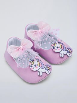 Hopscotch - Unicorn Bow Applique Sneakers