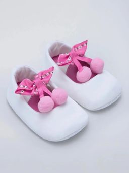 Hopscotch - Pom Pom Cherry Applique Sneakers