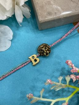 Digital Dress Room - Letter B Lion Charm Thread Rakhi