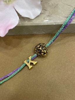 Digital Dress Room - Letter K Lion Charm Thread Rakhi
