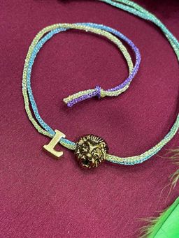 Digital Dress Room - Letter L Lion Charm Thread Rakhi