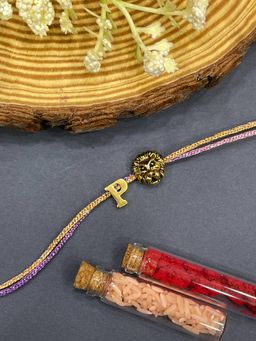 Digital Dress Room - Letter P Lion Charm Thread Rakhi