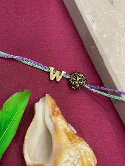 Digital Dress Room - Letter W Lion Charm Thread Rakhi