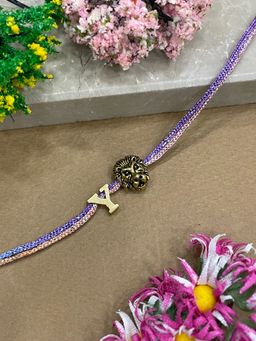 Digital Dress Room - Letter Y Lion Charm Thread Rakhi