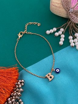 Digital Dress Room - Letter B Evil Eye Name Rakhi Bracelet