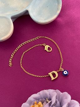 Digital Dress Room - Letter D Evil Eye Name Rakhi Bracelet