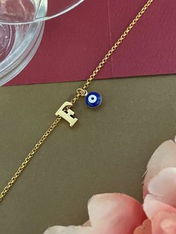 Digital Dress Room - Letter F Evil Eye Name Rakhi Bracelet