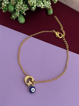 Digital Dress Room - Letter G Evil Eye Name Rakhi Bracelet
